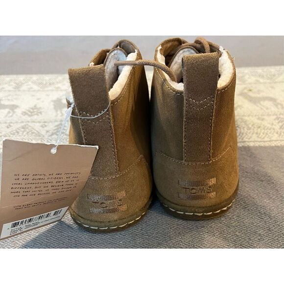 TOMS Toffee Suede Faux Shearling Men's Botas - Picture 5 of 6